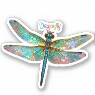Stained Glass Colorful Dragonfly
