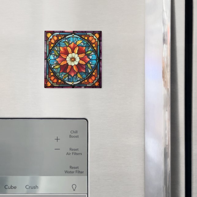 Stained Glass Colour Flower Magnet (In Situ (Fridge))