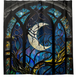 Stained Glass Crescent Moon
