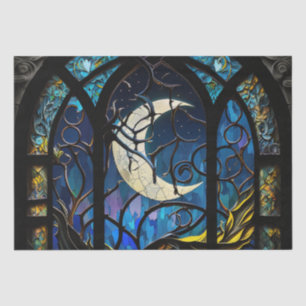 Stained Glass Crescent Moon Tissue Paper