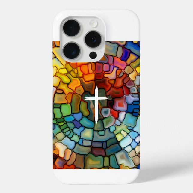 Stained Glass + Cross Apple iphone clear case  (Back)