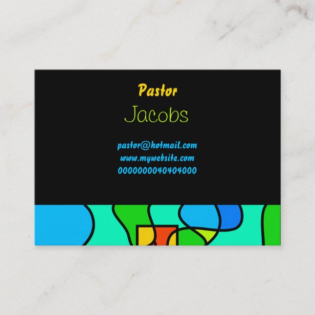 Stained Glass Cross, Business Card (Front)