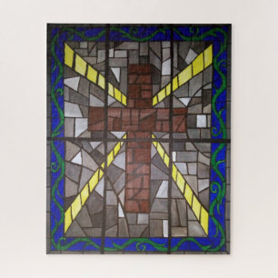 Stained Glass Cross Jigsaw Puzzle