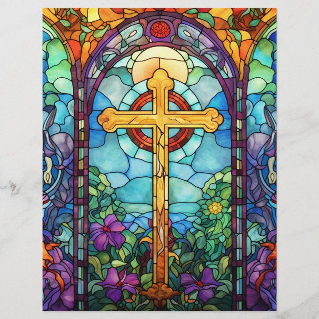 Stained Glass Cross  Letterhead (Front)