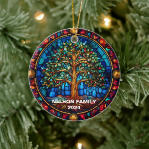 Stained Glass Custom Christmas Ornament