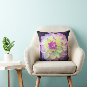 Stained Glass Dahlia Pillow