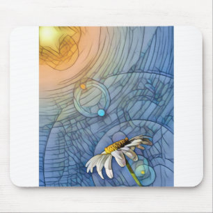 Stained Glass Daisy In The Sun Mouse Pad