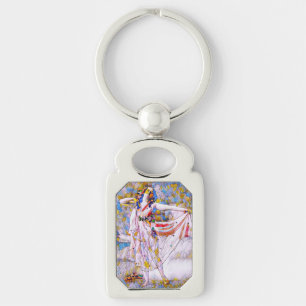 Stained Glass Dancer in Flowing Dress Keychain