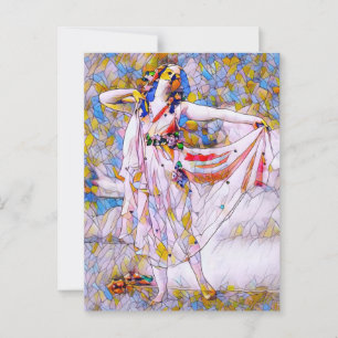 Stained Glass Dancer in Flowing Dress Postcard