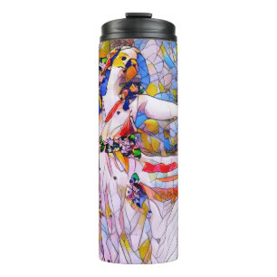 Stained Glass Dancer in Flowing Dress Thermal Tumbler