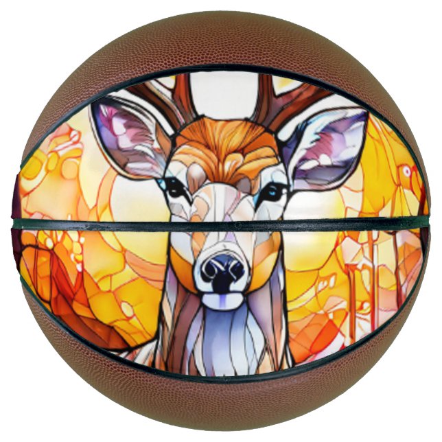 Stained Glass Deer Basketball (Front)
