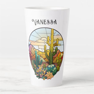 Stained Glass Desert Personalized Latte Mug