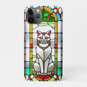 Stained Glass Design with Cat iPhone 11 Pro Case