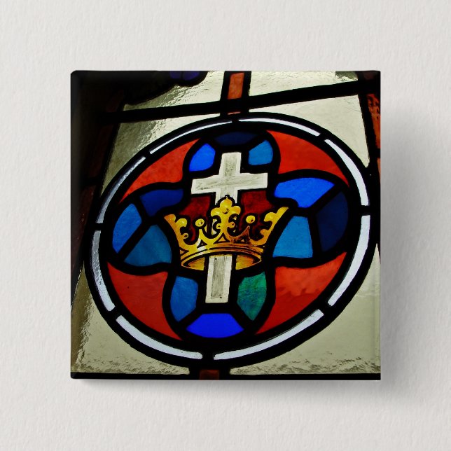 Stained Glass detail 2 Inch Square Button (Front)