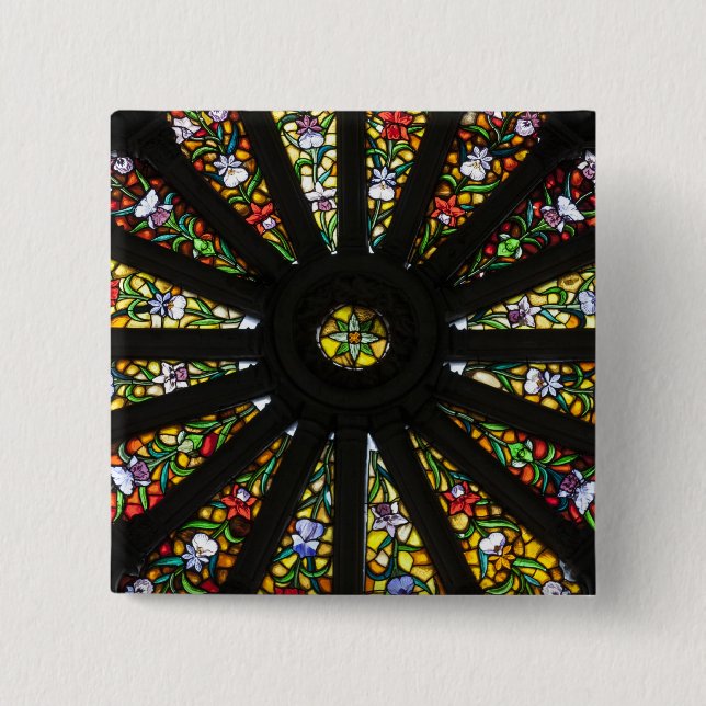 Stained Glass detail 2 Inch Square Button (Front)