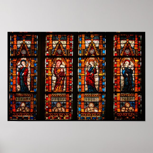 Stained glass detail, Troyes Cathedral Poster (Front)