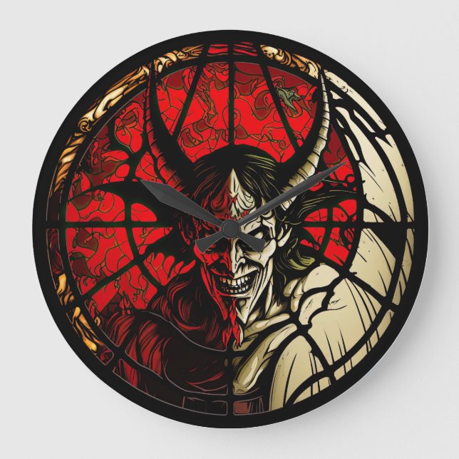Stained Glass Devil Design Clock (Front)