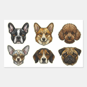 Stained Glass Dog Breed Portraits part 1 Sticker