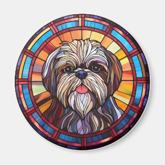 Stained Glass Dog design Magnet 