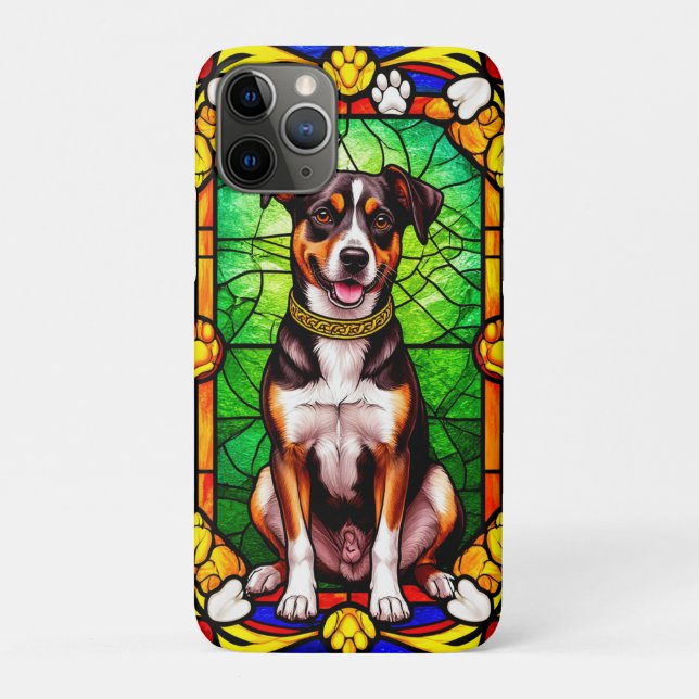 Stained Glass Dog Portrait Case-Mate iPhone Case (Back)