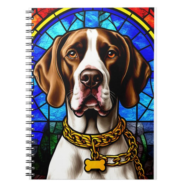 Stained Glass Dog Portrait Notebook (Front)