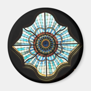 Stained glass dome magnet