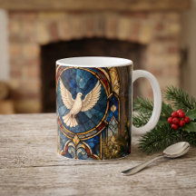 Stained Glass Dove Christmas Window