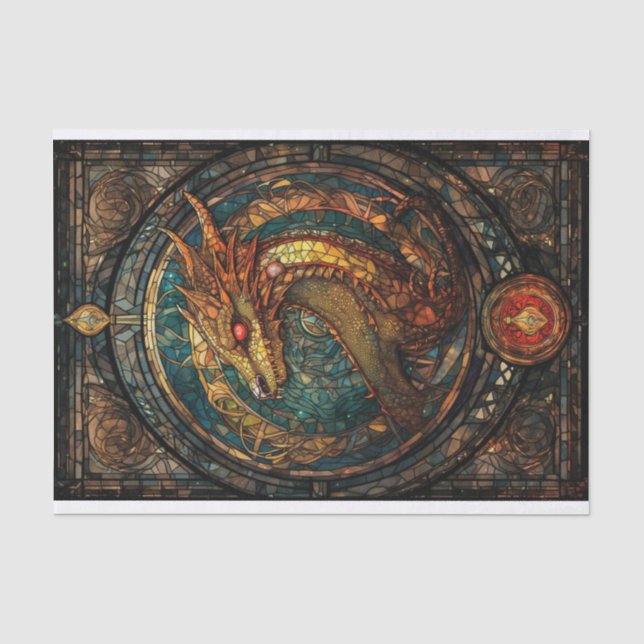 Stained Glass Dragon Tissue Paper (Front)