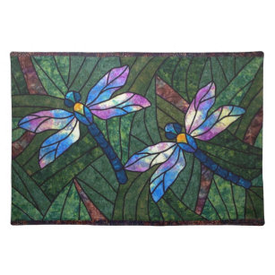 Stained Glass Dragonflies Placemat