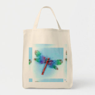Stained Glass Dragonfly (blue) Tote Bag