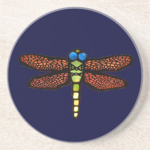 Stained Glass Dragonfly Coaster