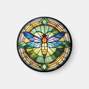 Stained Glass Dragonfly Magnet