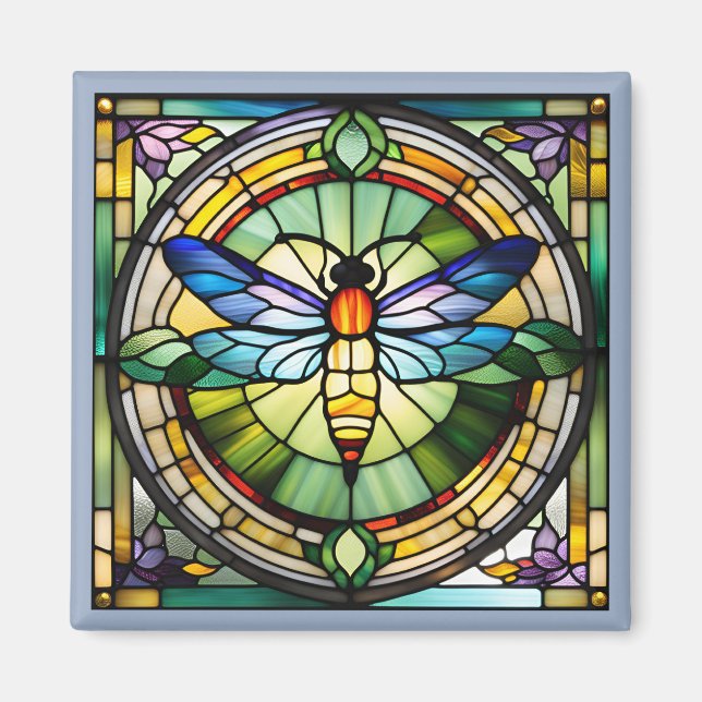 Stained Glass Dragonfly Magnet (Front)