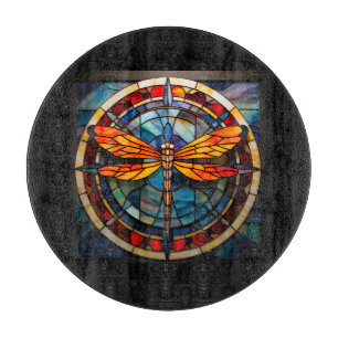 stained glass dragonfly planner cutting board