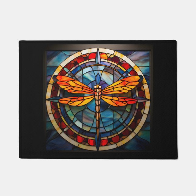 stained glass dragonfly planner doormat (Front)