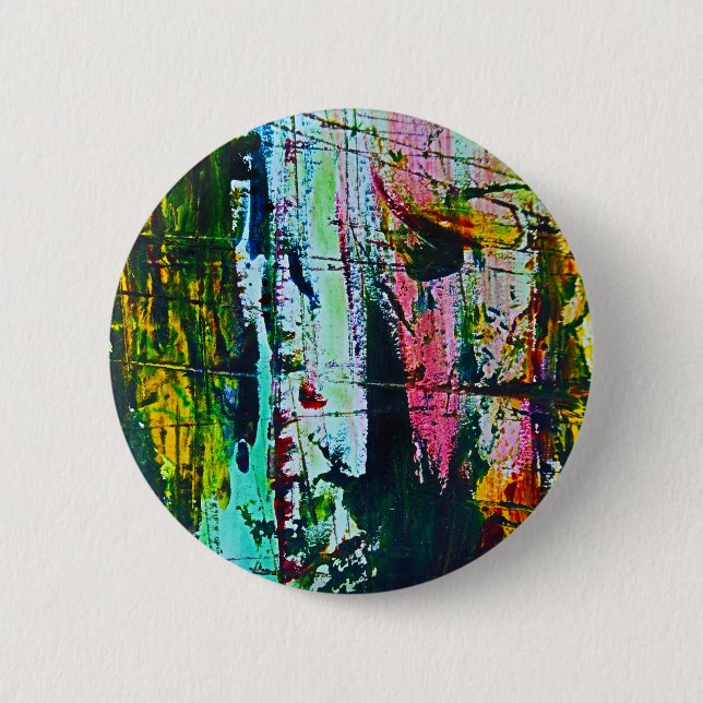 Stained Glass effect abstract modern art picture 2 Inch Round Button (Front)