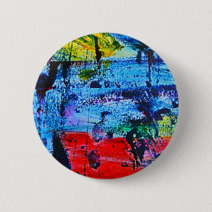 Stained Glass effect modern abstract art 2 Inch Round Button