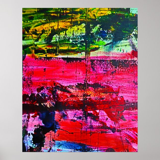 Stained Glass effect vibrant modern abstract art Poster (Front)