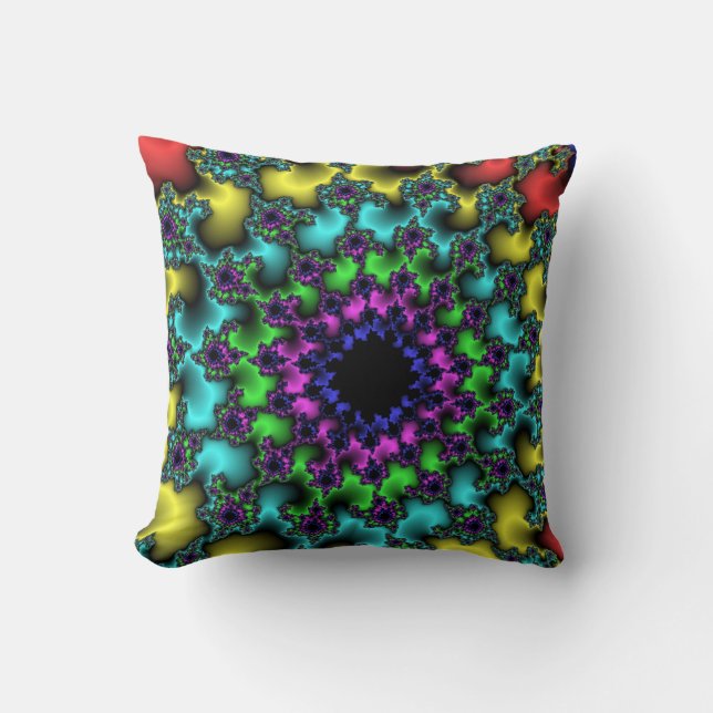 Stained Glass Eye Throw Pillow (Front)