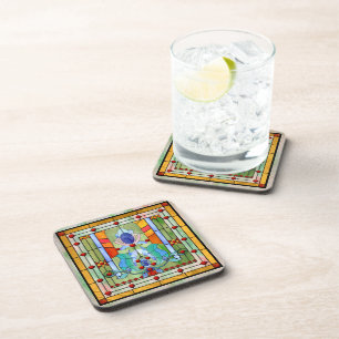 Stained Glass Fantasy Beverage Coaster
