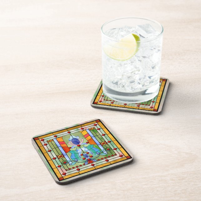 Stained Glass Fantasy Beverage Coaster (Right Side)
