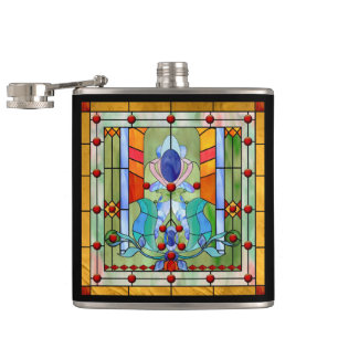 Stained Glass Fantasy Hip Flask