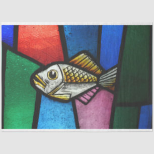 stained glass fish tissue paper