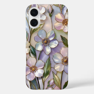 Stained Glass Floral iPhone Case Pastel Lavender