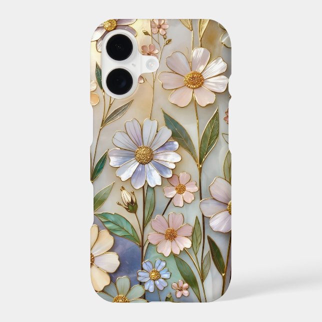 Stained Glass Floral iPhone Case Soft Pastel (Back)