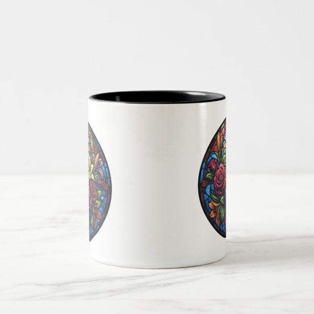 Stained Glass Floral Mug  (Center)