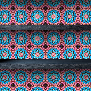 Stained Glass Floral Starburst Small Print Wallpaper