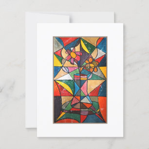 Stained Glass Flower Acrylic Artwork Postcard
