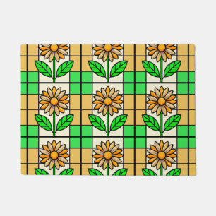 Stained Glass Flower Doormat