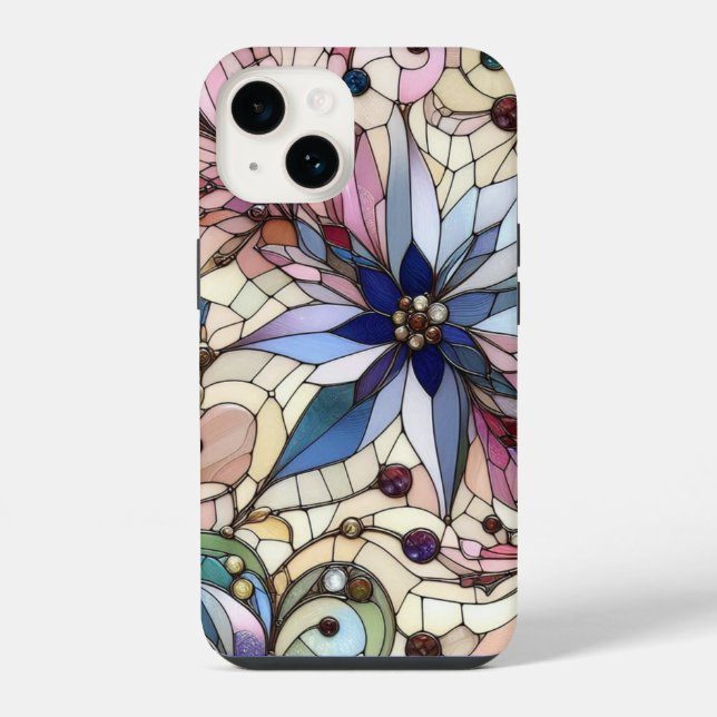 Stained glass flower  iPhone case (Back)